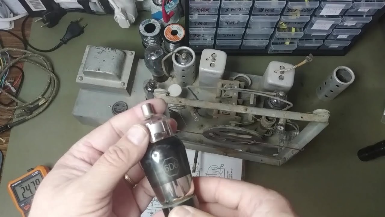 1- Verificación inicial, Chasis Radio a válvulas. Marca desconocida.