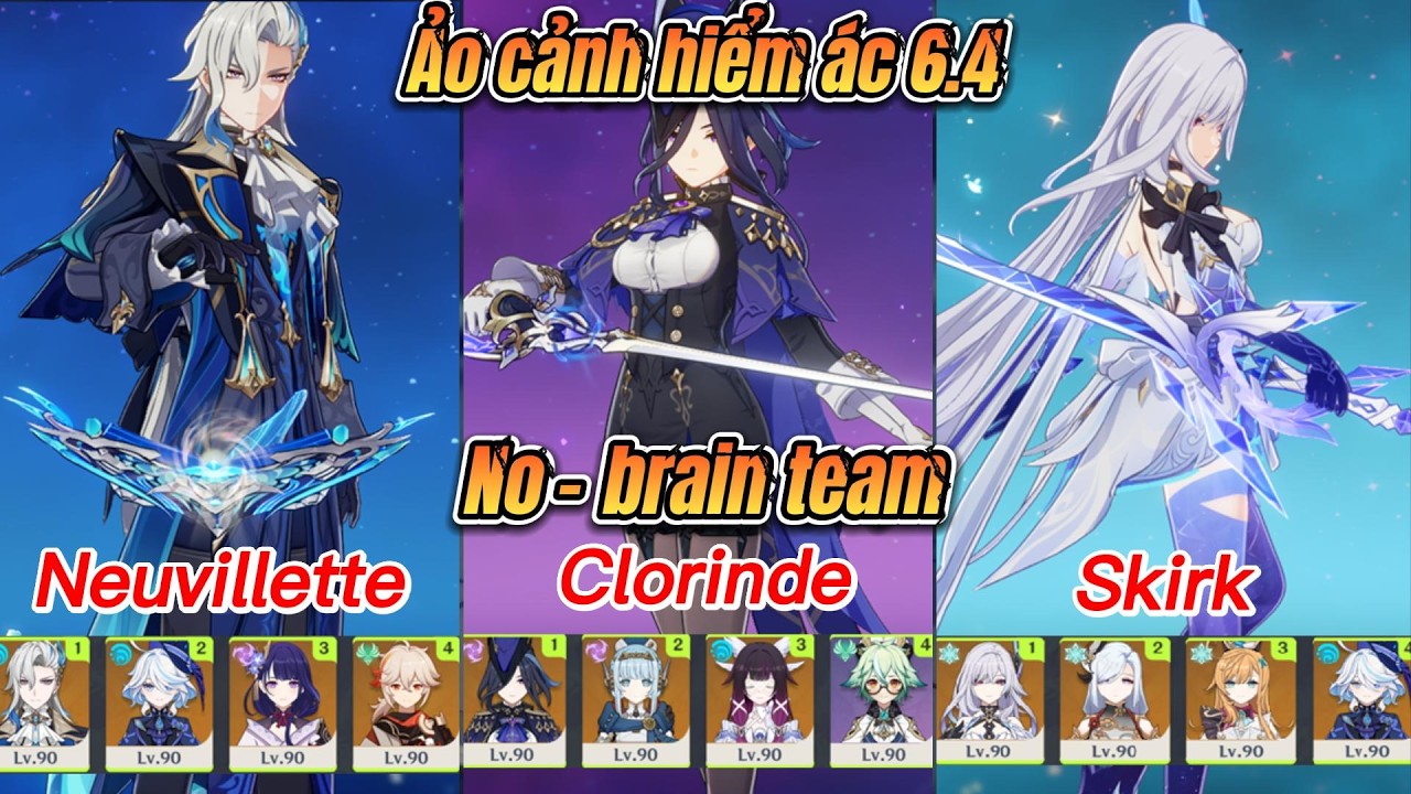 No-brain teams - Ảo cảnh hiểm ác 6.4 - Độ khó V #genshinimpact