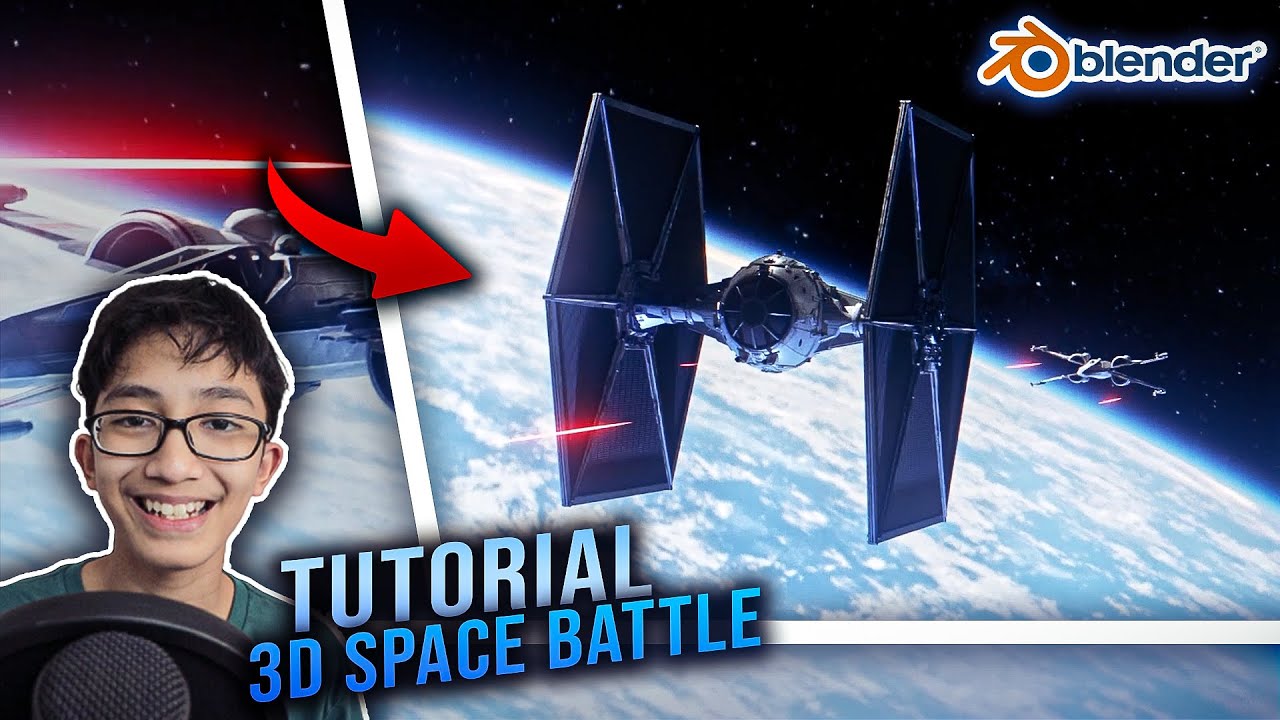 Tutorial Bikin 3D Animasi Space Battle REALISTIS di Blender!! Star Wars Animation!!