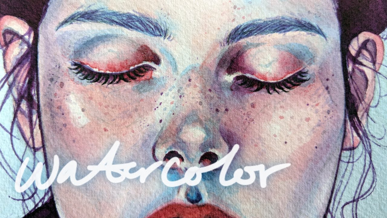 Watercolor Portrait Painting Process