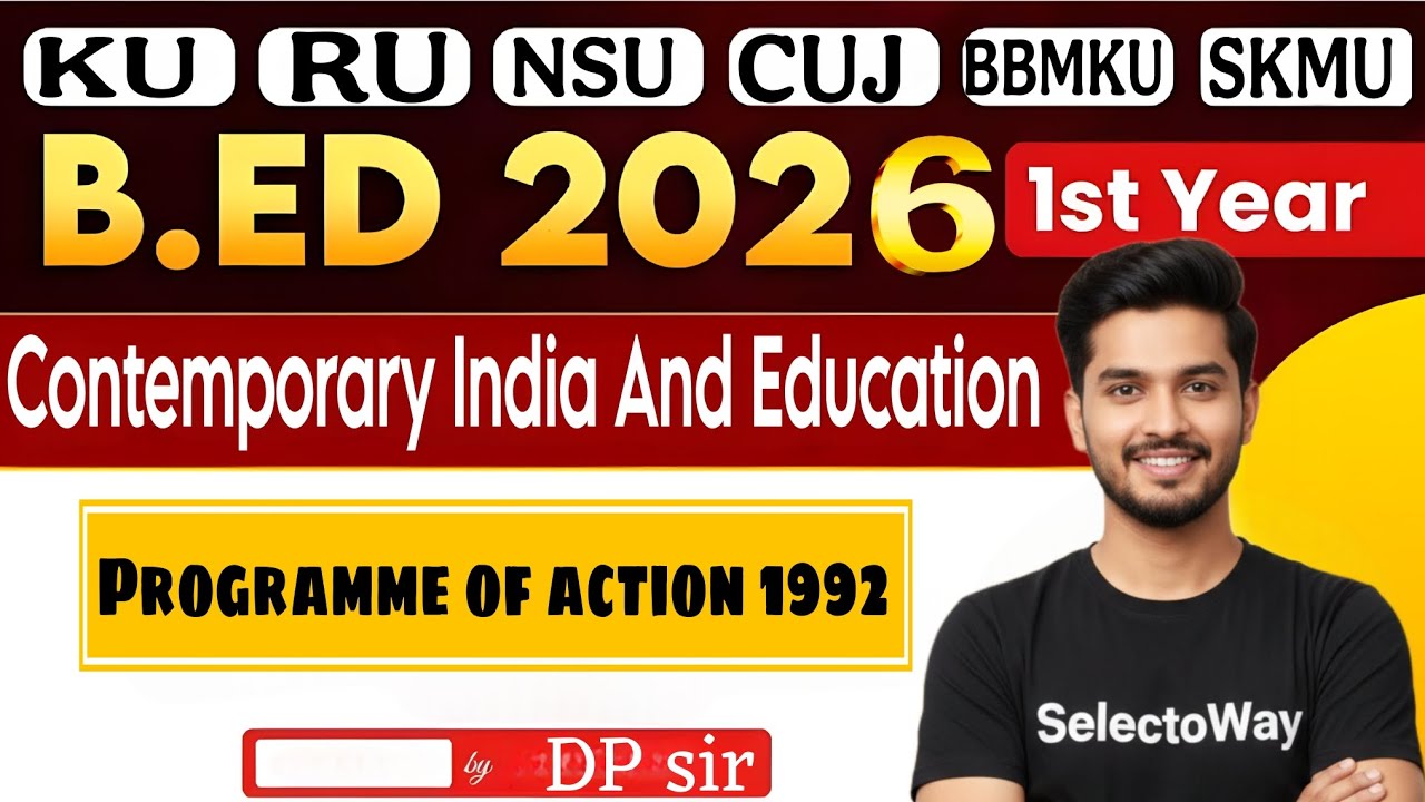 programme of action 1992 |CONTEMPORARY INDIA AND EDUCATION|B.ed |in Hindi|CTET JTET STET |b.ed M.ed 