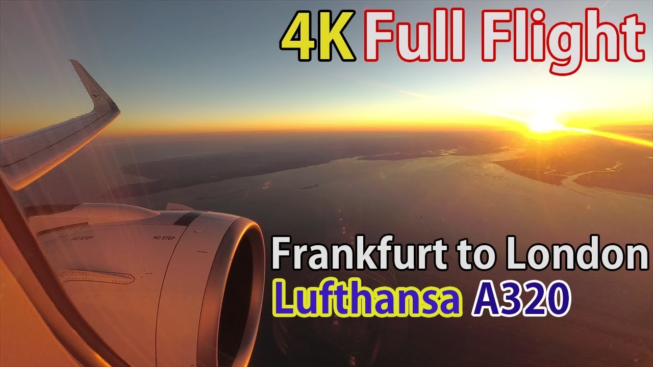 Full flight video, Frankfurt to London (Heathrow), LH918, A320, Lufthansa [4K]