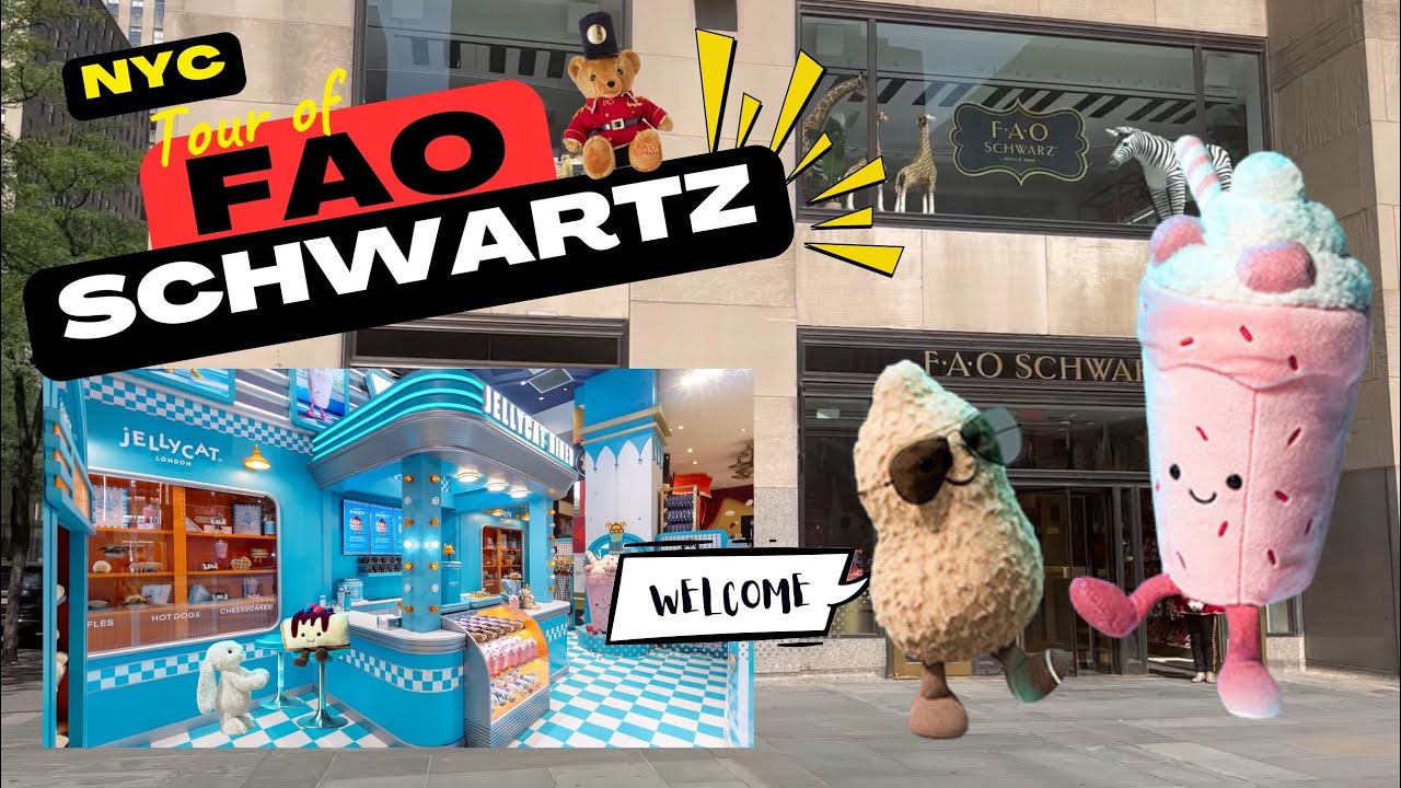 Exploring FAO Schwartz NYC | Discovering toys & Magical Jellycat Dining 🐈‍⬛ ✨✨