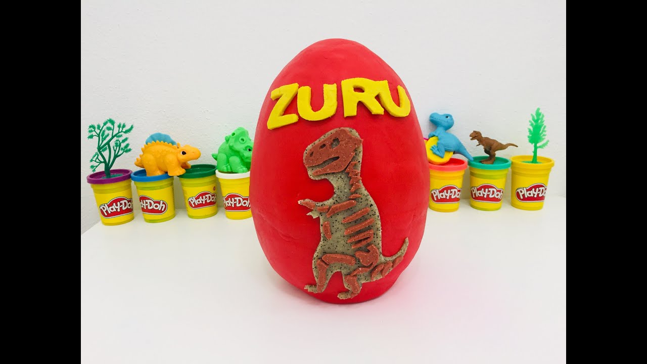 Dinozor sürpriz yumurta oyun hamurundan zuru dino strike sürpriz yumurta 5 sürprizli dinozor topları