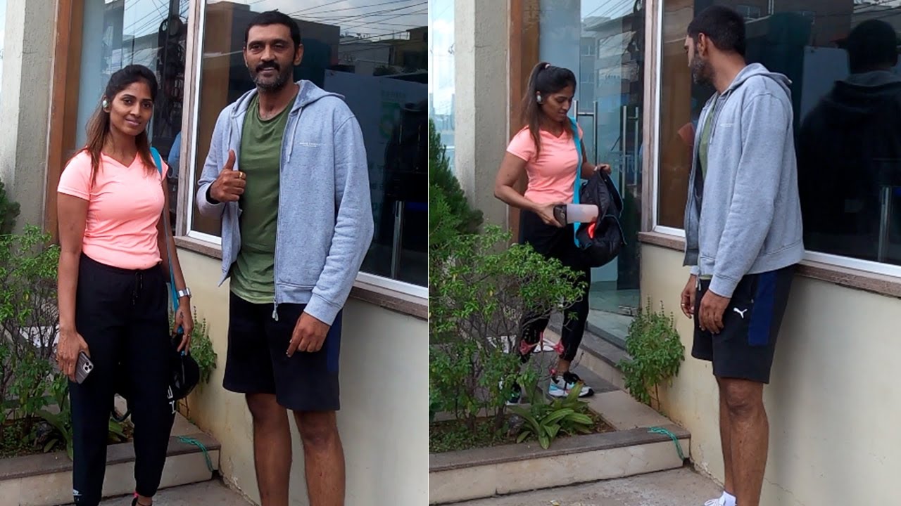 Actor Ajay With His Wife Exclusive Visuals @ Hyderabad Gym | MS Entertainments