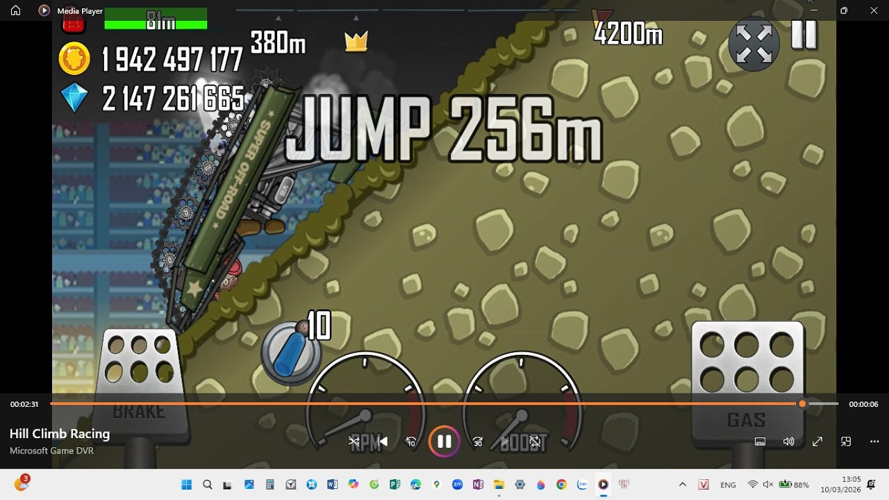 [Current Tied Arena Jump WR]256m jump with Super off-road