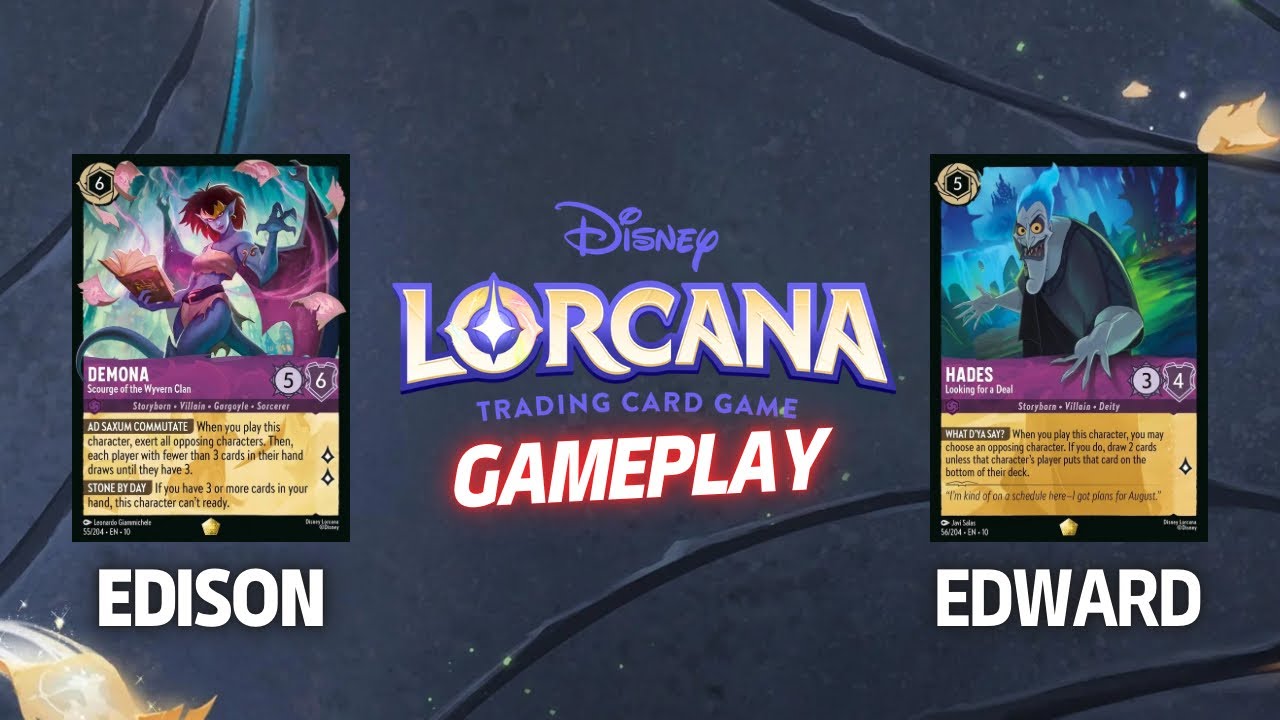 Disney Lorcana - Геймплей - Эдисон (Аметистовый Рубин) против Эдварда (Аметистовый Сапфир)