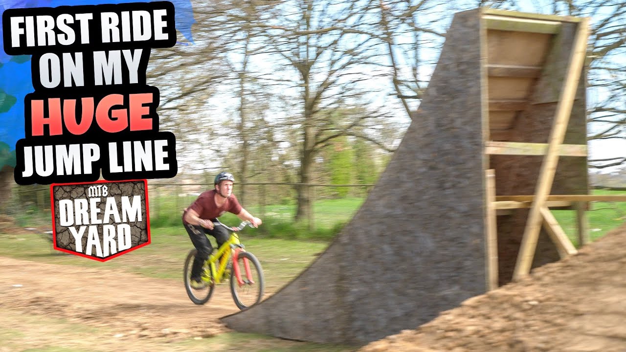 THE FIRST RIDE ON MY HUGE DIRT JUMP LINE WAS INSANE - MTB DREAM YARD