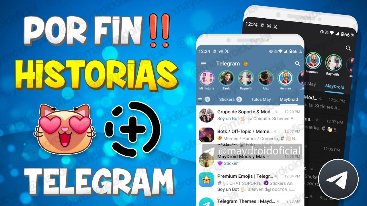NUEVA FUNCION DE HISTORIAS EN TELEGRAM / COMO SUBIR ESTADOS EN TELEGRAM / MAYDROID