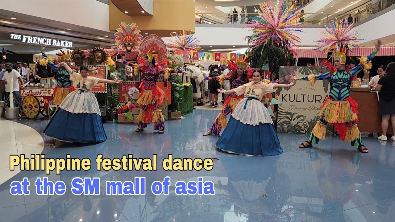 Philippines festival dance performances at the SM mall of asia atrium 