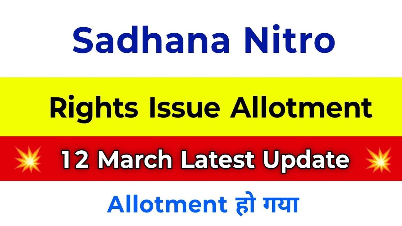 Sadhana Nitro Chem Ltd Latest News | Sadhana Nitro chem Share Latest News | Sadhana Nitro Share
