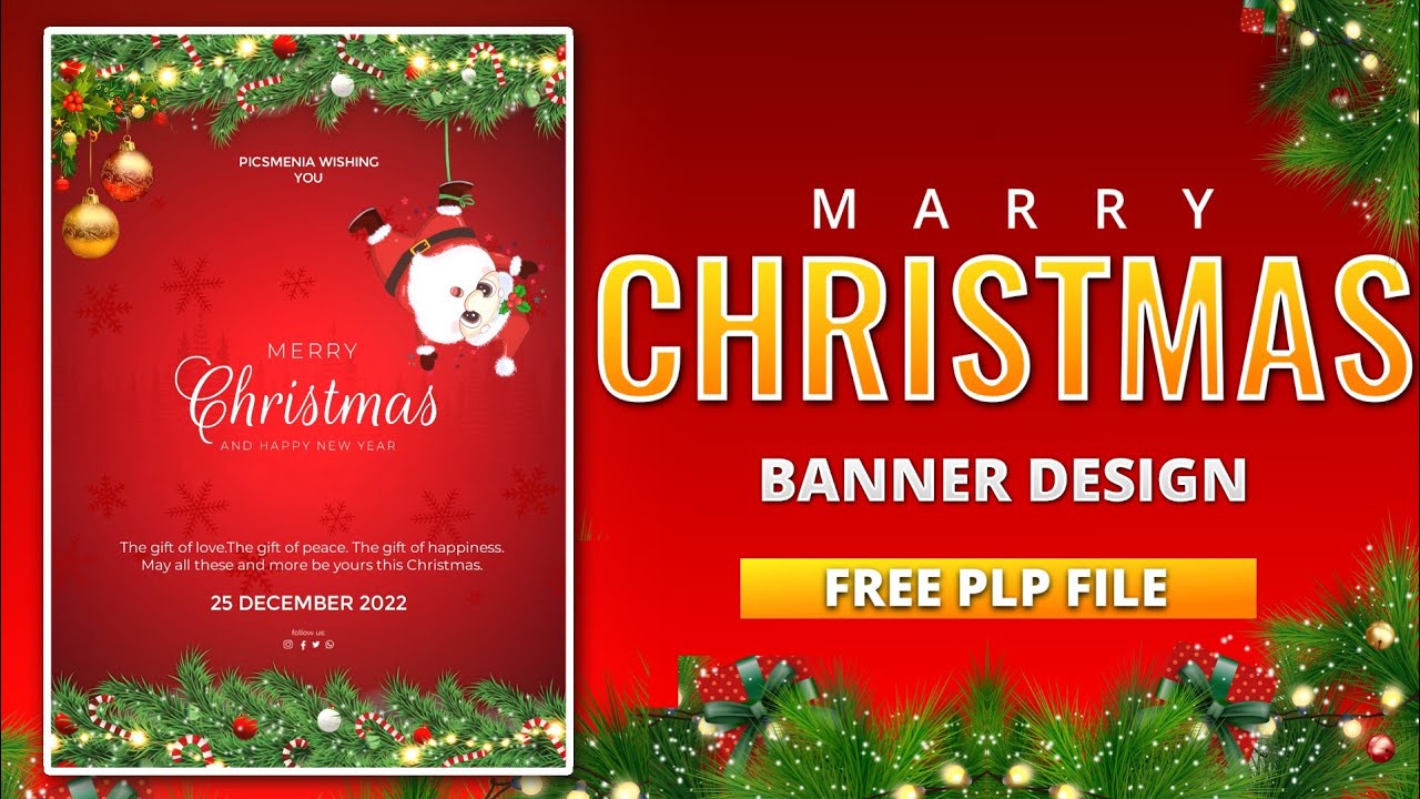 Merry Christmas Poster Design in Pixellab | Free Plp file | Picemenia Editz