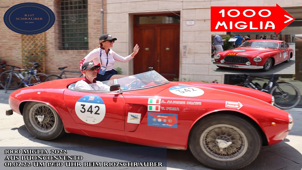 1000Miglia 2022 in Buonconvento Toscana - Mille Miglia R107 Schrauber