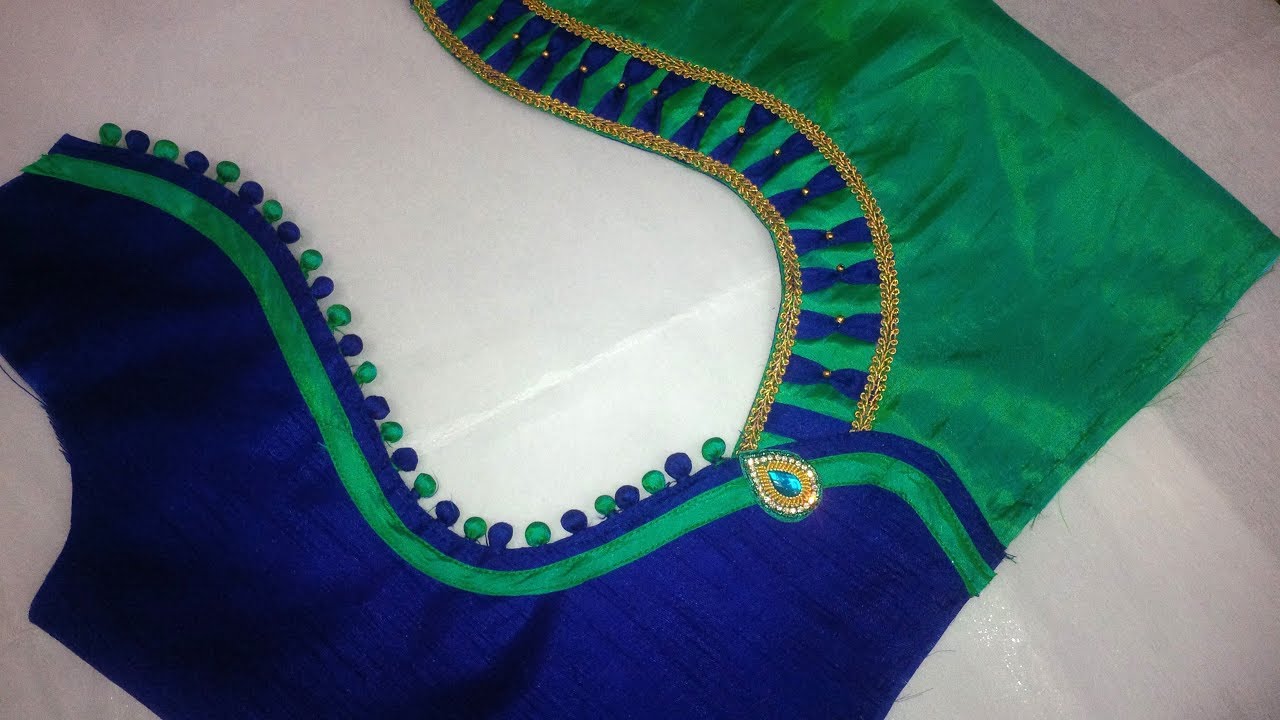 new different modal blouse neck designs cutting and stitching at home