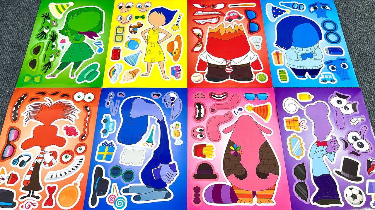 [Toy ASMR] Disney Inside Out 2 Movie Activity Book with Stickers! Character Paper 스티커북으로 장식하기 2