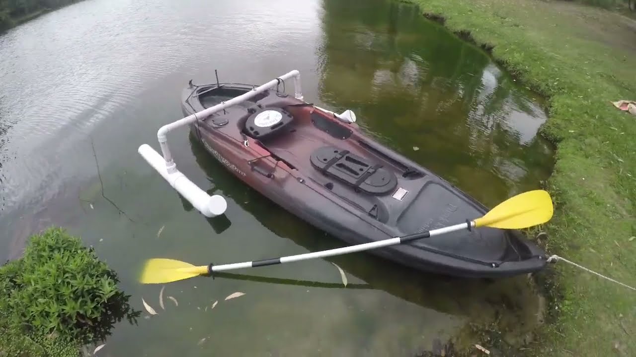 PRIMER PRUEBA DE FLOTADORES DE PVC PARA KAYAK...(Sin romper nada)