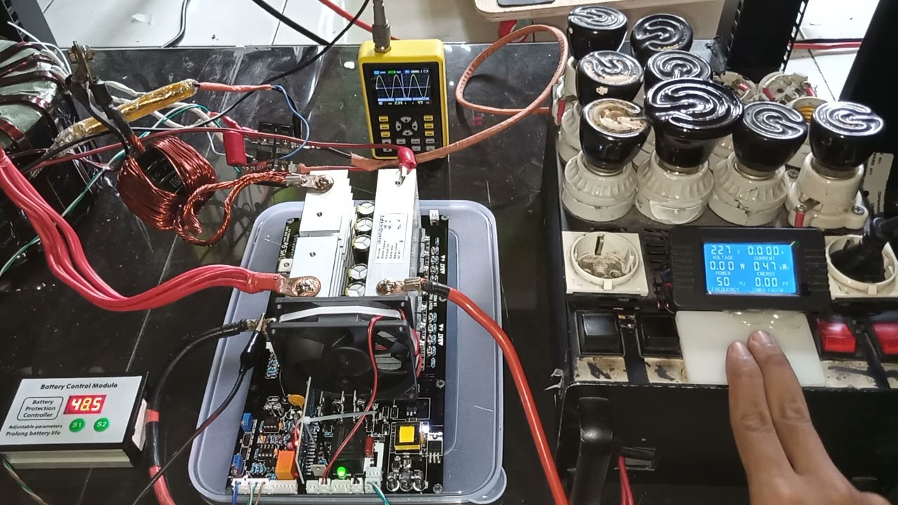 582684723314394812  Test uji voltage & beban KIT INVERTER PSW EGS002 TO247 12Mosfet 48V