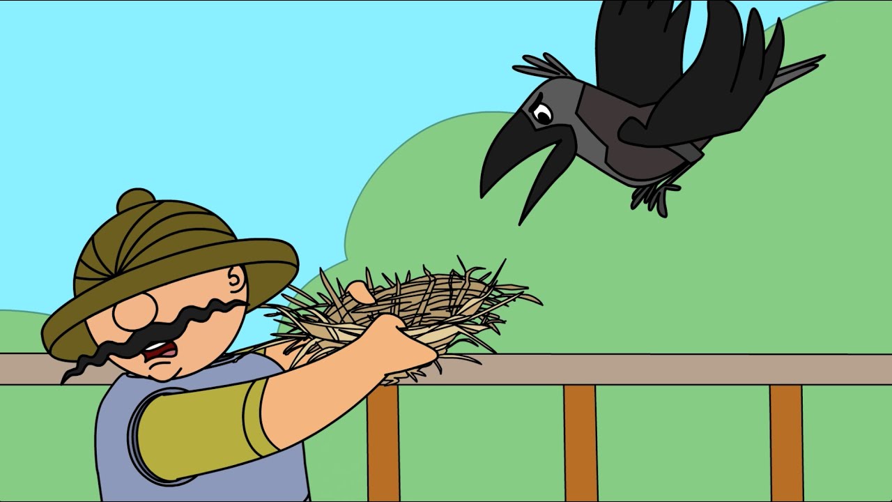 Shambu And The Crow - Crow Story - Animated Story - Cartoon Stories - Funny Cartoons