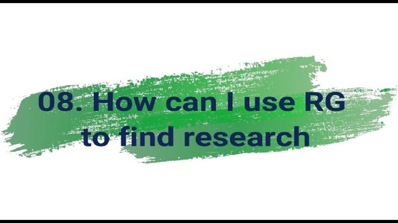 08. How can I use ResearchGate to find research? [English version]
