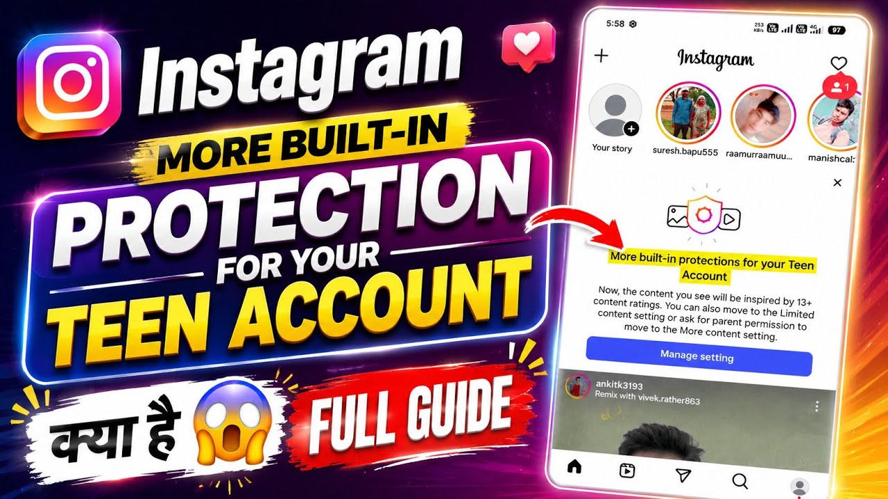 more built-in protections for your teen account |  teen accounts instagram kya hota hai | Teen ac🤔