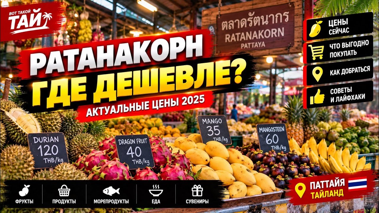 Targ Owoc&oacute;w RATANAKORN w Pattayi. Jakie są teraz ceny? Wrzesień 2025.
