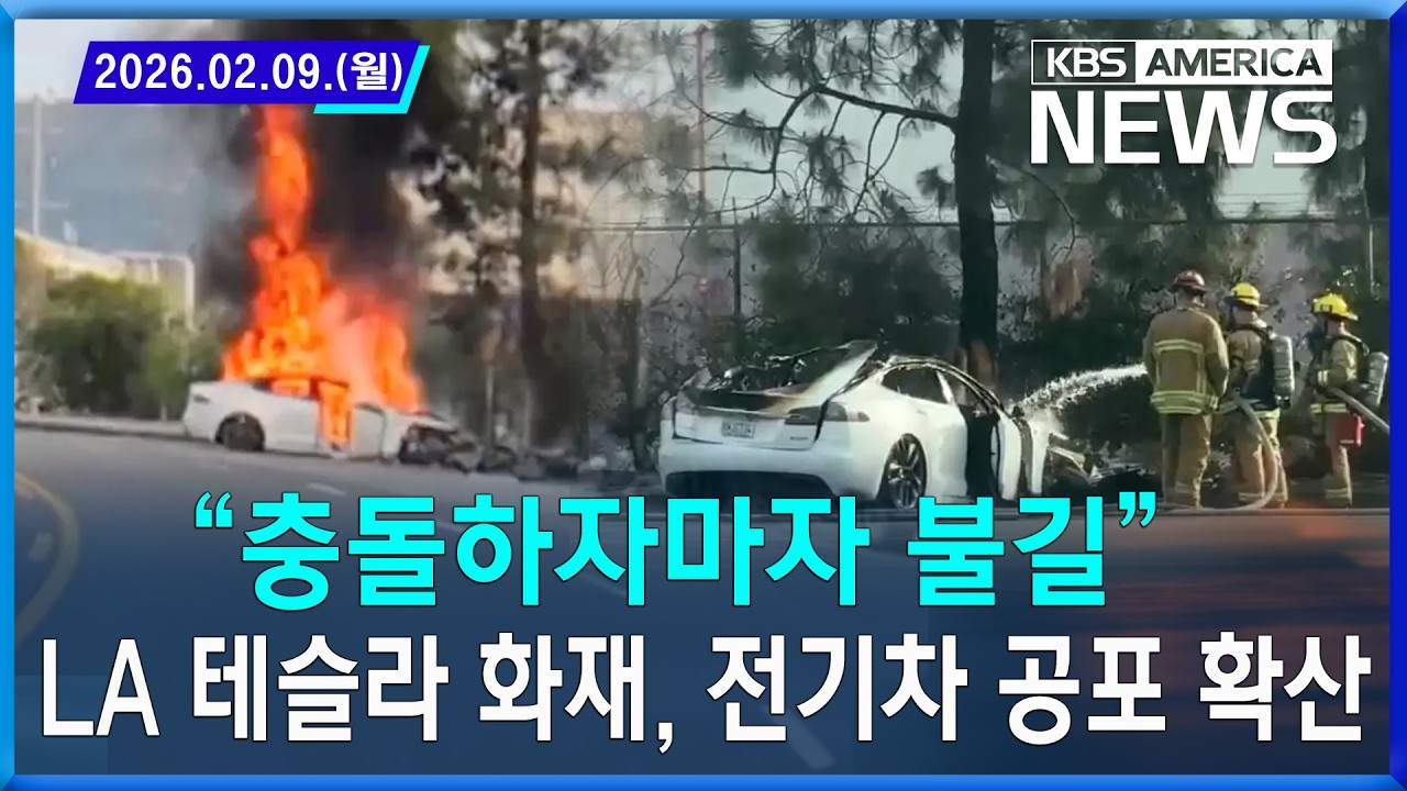 “충돌하자마자 불길”… LA 테슬라 화재, 전기차 공포 확산 / 2026.02.09