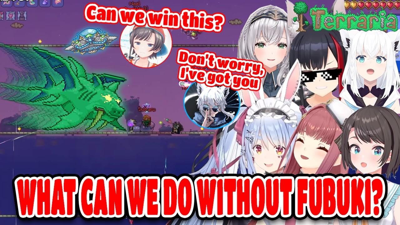 Hololive Girls Defeat Duke Fishron… Then This Happens in Terraria Hololive【ENG SUB】