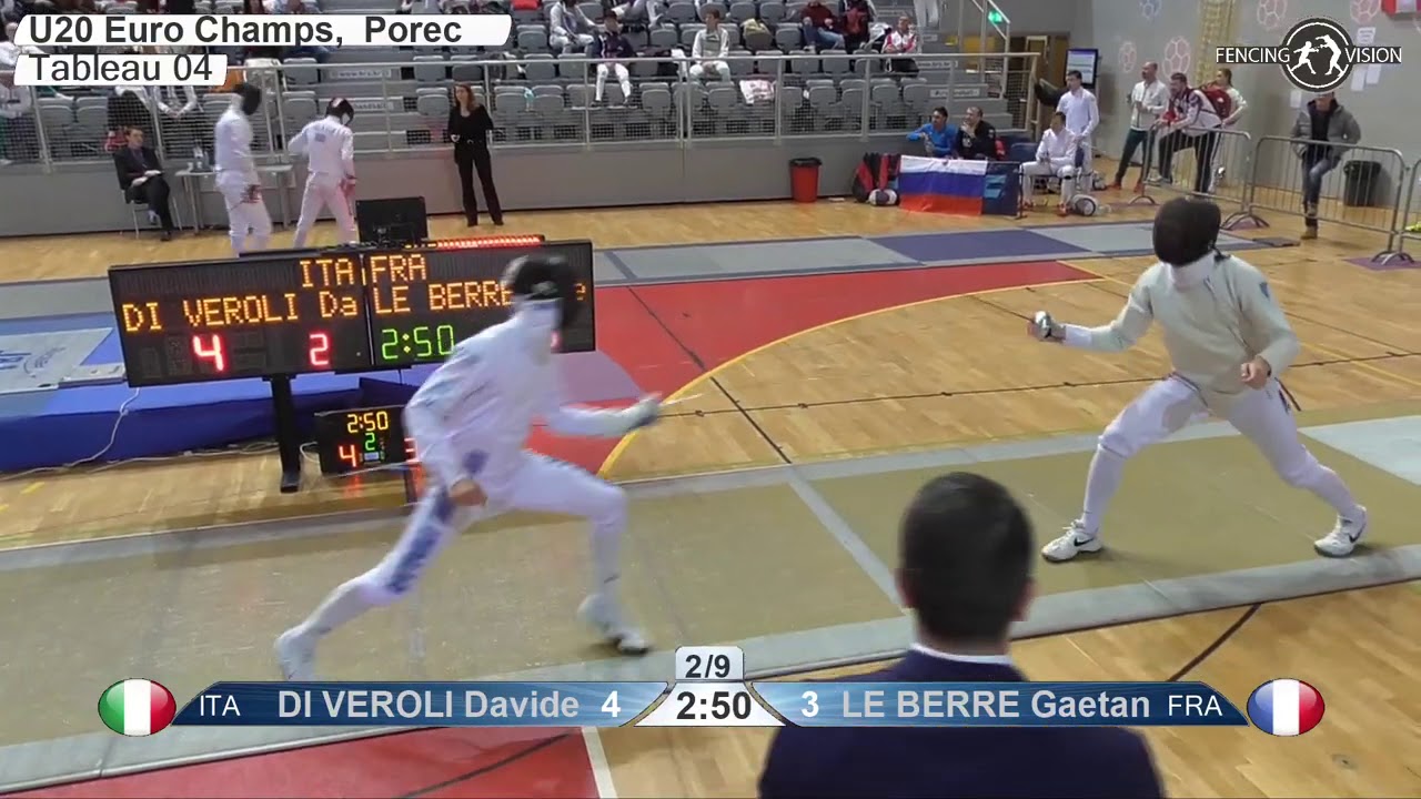 Europei Giovani Porec 2020 semifinale ITALIA vs FRANCIA spada maschile a squadre con Giulio Gaetani