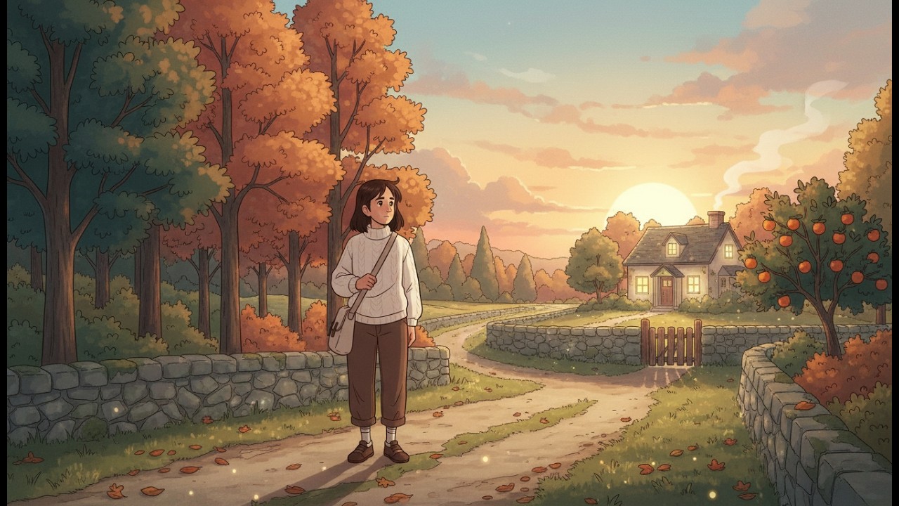 Walking Through the Old Village Road at Sunset Returning Home After Many Years 🍂🏡
