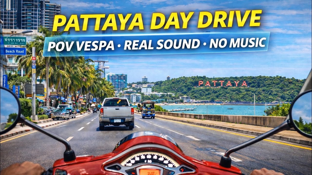 Pattaya Day Drive • Real Engine Sound • ASMR (No Talking)