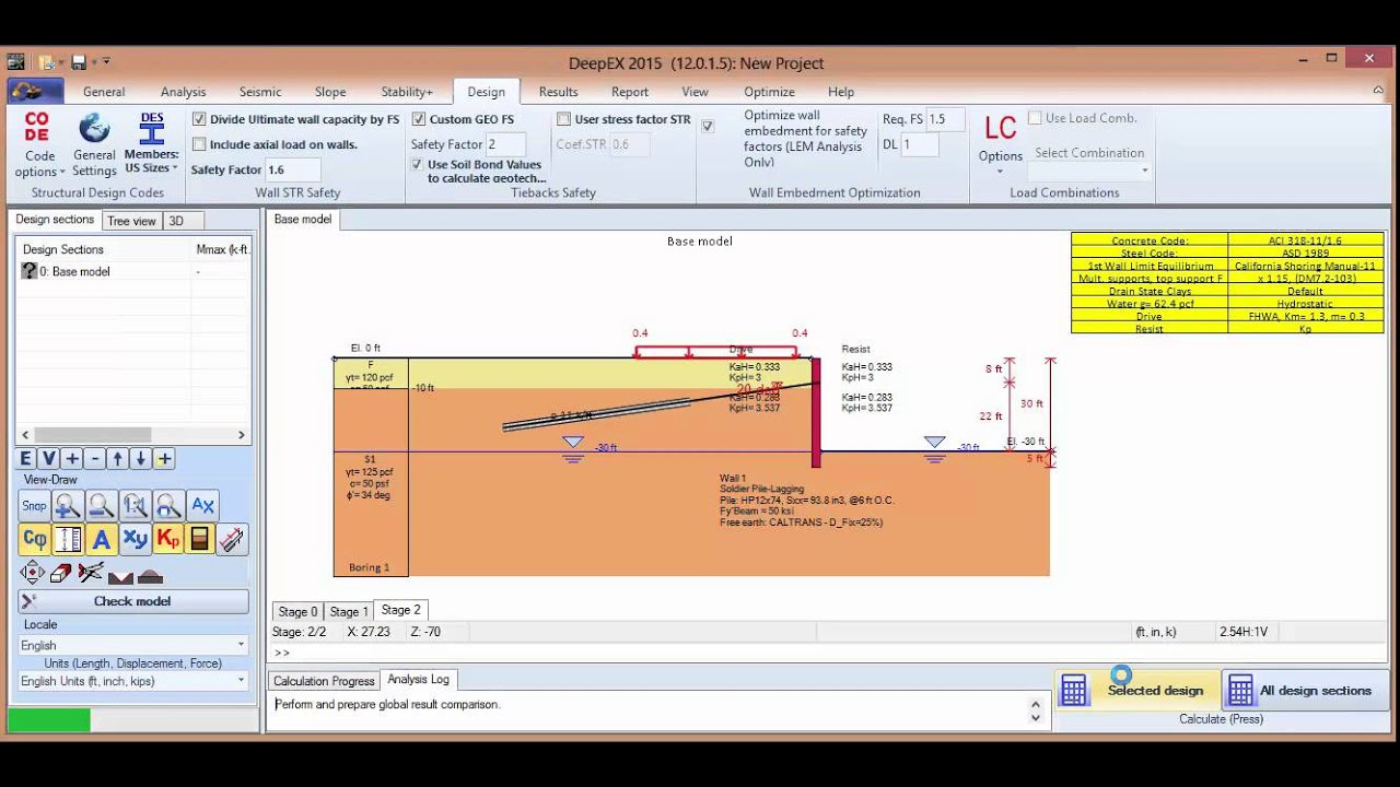 Optimize a soldier pile wall excavation with DeepEX 2015 software