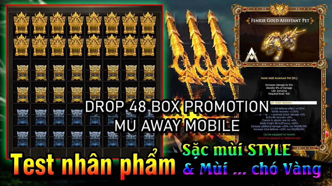 Ném Full 48 box code tháng 9 Test nhân phẩm - Drop 48 Box PROMOTION MuAwaY Mobile - Hoài Niệm Game