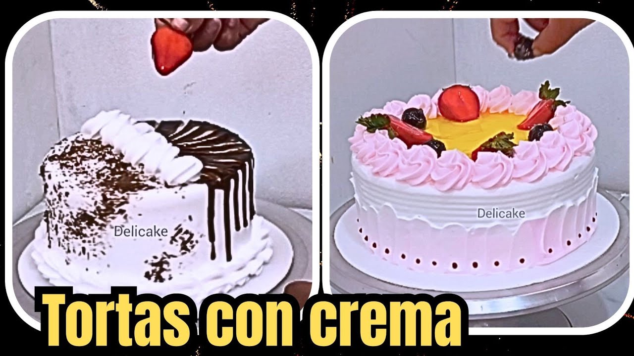 Decoración de torta con crema Chantilly faciles y bonitas 
