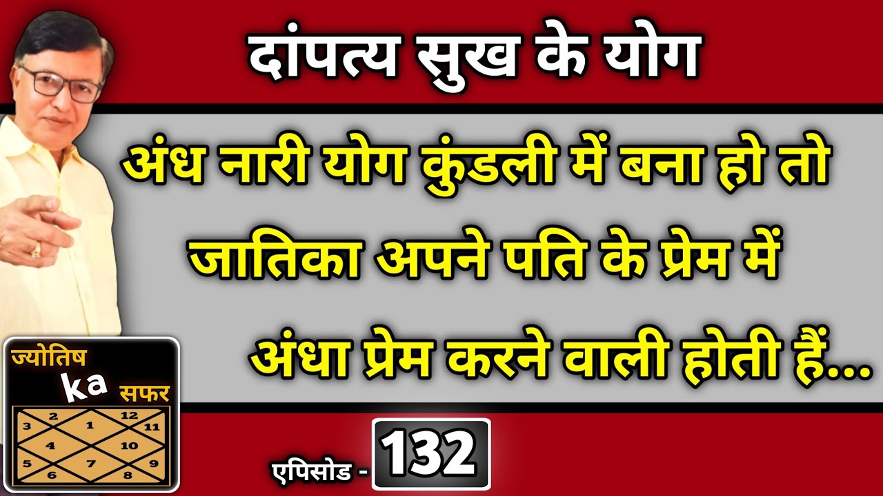 अंध नारी योग कुंडली में बना हो तो जातिका अपने पति के प्रेम में अंधा प्रेम करने वाली होती हैं ।।