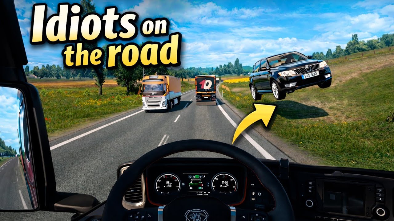 IDIOTS on the Road #1 | BEST Crashes & Funny Moments | ETS2 Multiplayer