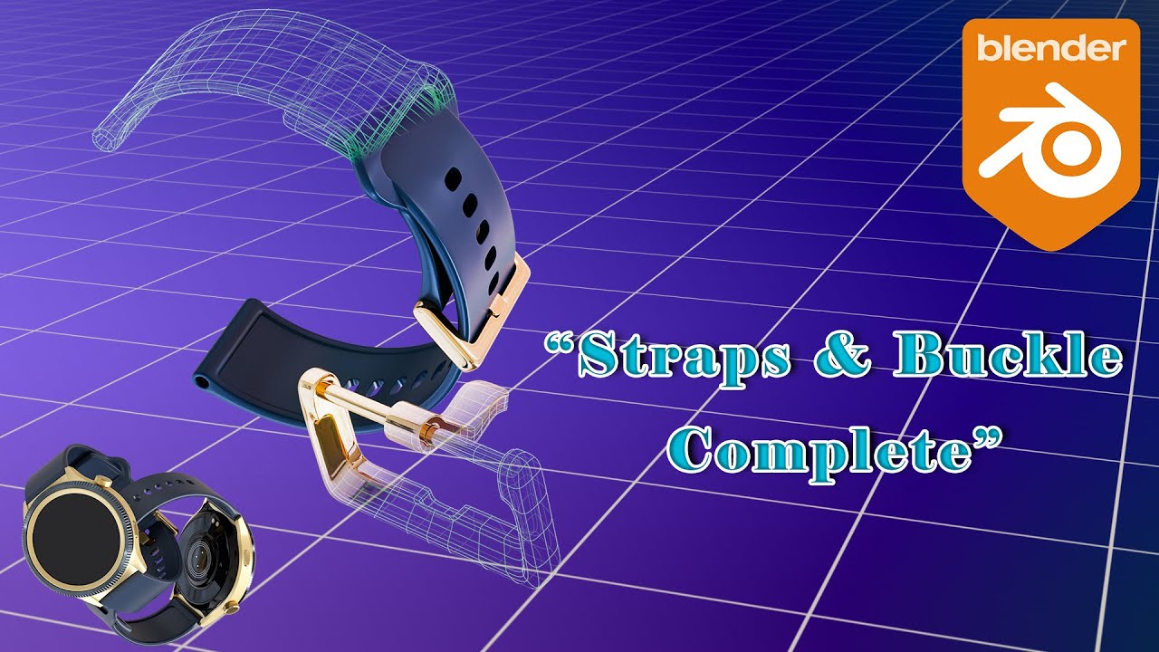 Smart Watch Modeling Part 5 - Straps & Buckle | Blender Timelapse (Inspired by Noise Halo 2)