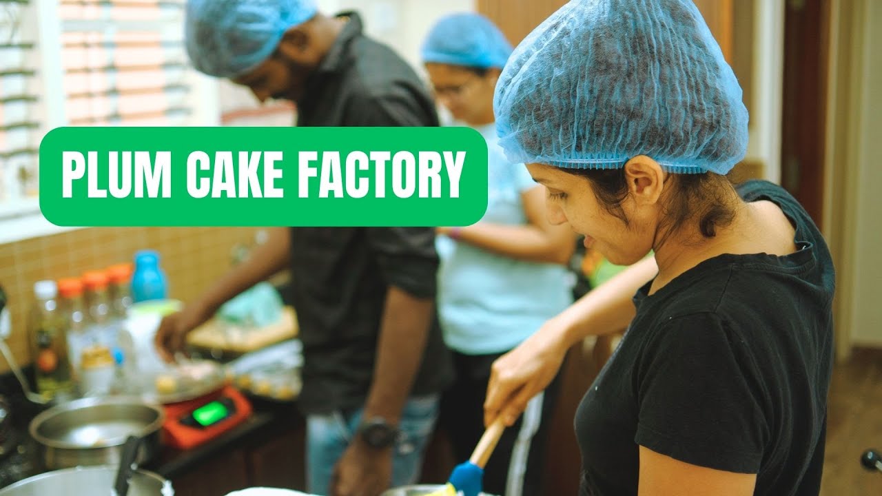 PLUM CAKE FACTORY : making chocolate plum cakes