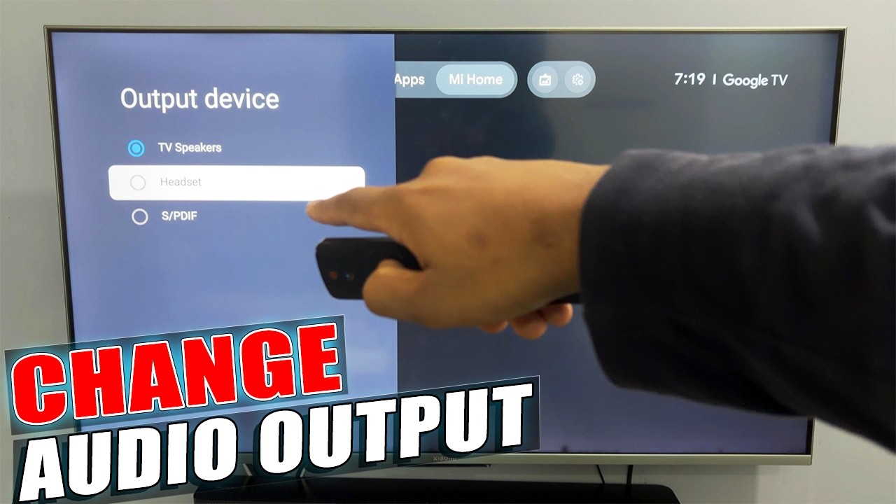 how to change audio output on smart tv in settings?
