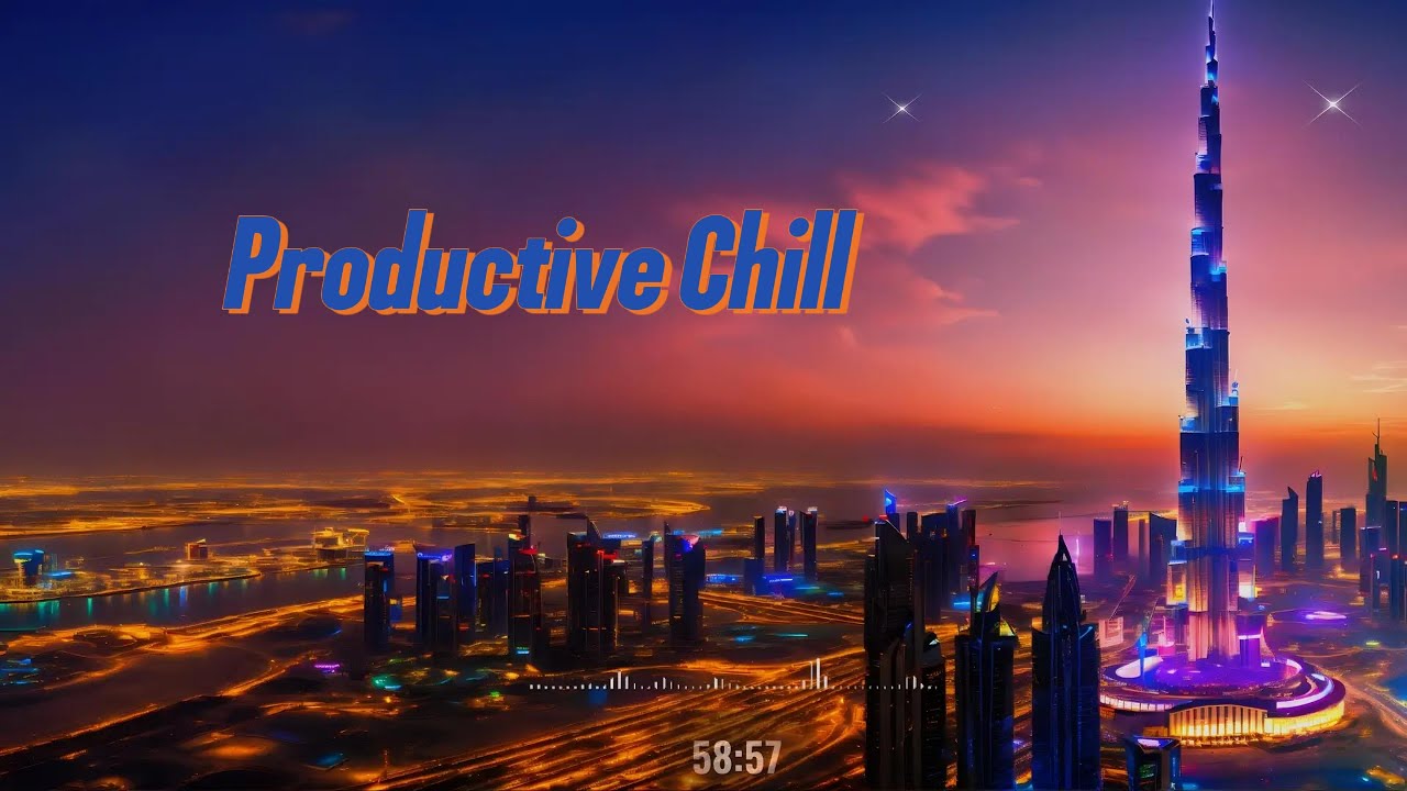 Deep Focus Work Music | 1 Hour Productive Chill Mix with Dubai Night Skyline (4K)