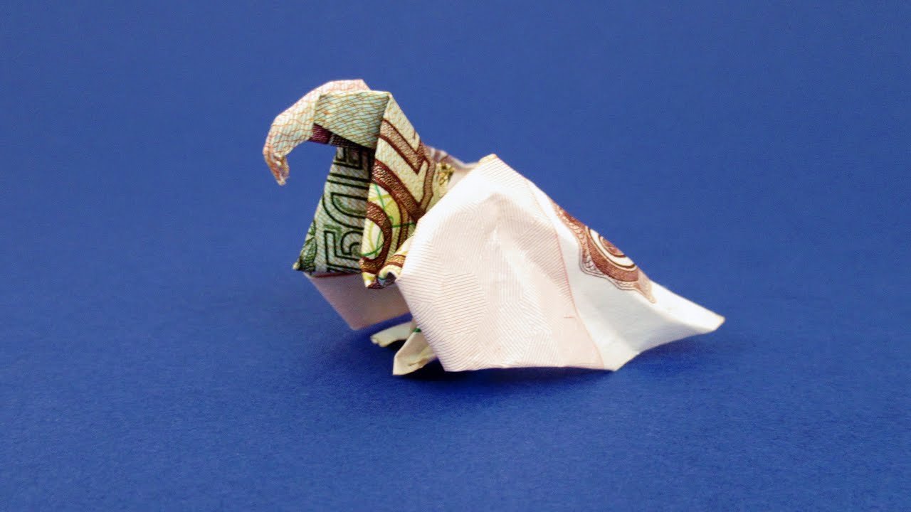 Оригами птица из денег   Манигами