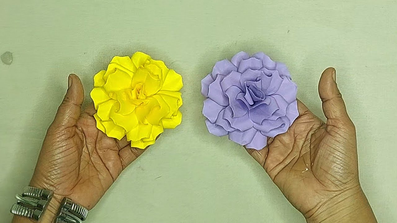 3D paper flower made for Home decoration | Easy rose making tutorial from paper 