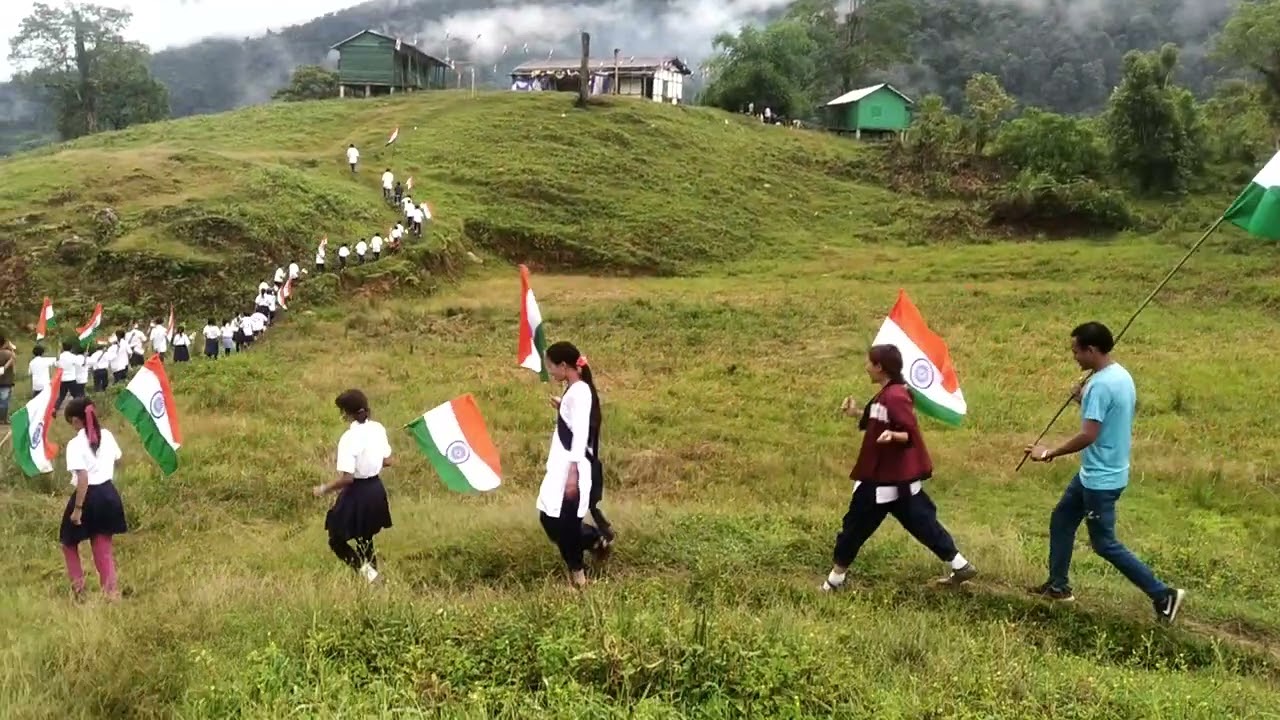 During 75th independence Day celebration at Govt. Ups polosang, Students Morning Prabhat pheri.