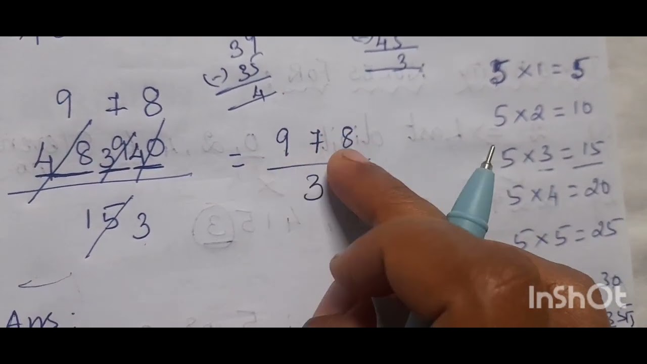 BASIC SHORT DIVISION FOR BEGINNERS  / USING 5 TABLES AND 3 TABLES.