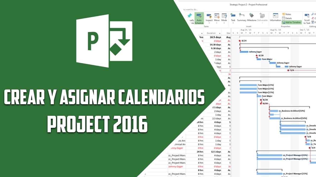 Project 2016– Crear y asignar calendarios - Video 4