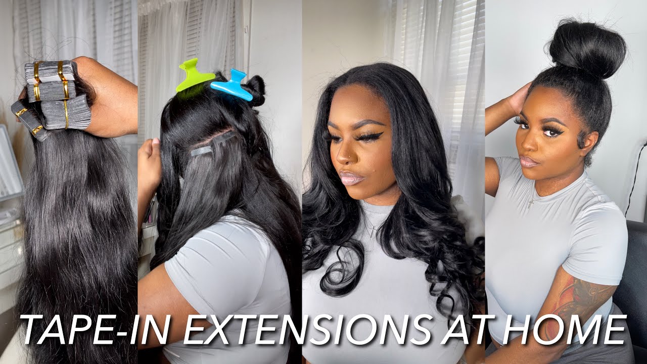 HOW TO INSTALL TAPE IN EXTENSIONS AT HOME | YWIGS.COM