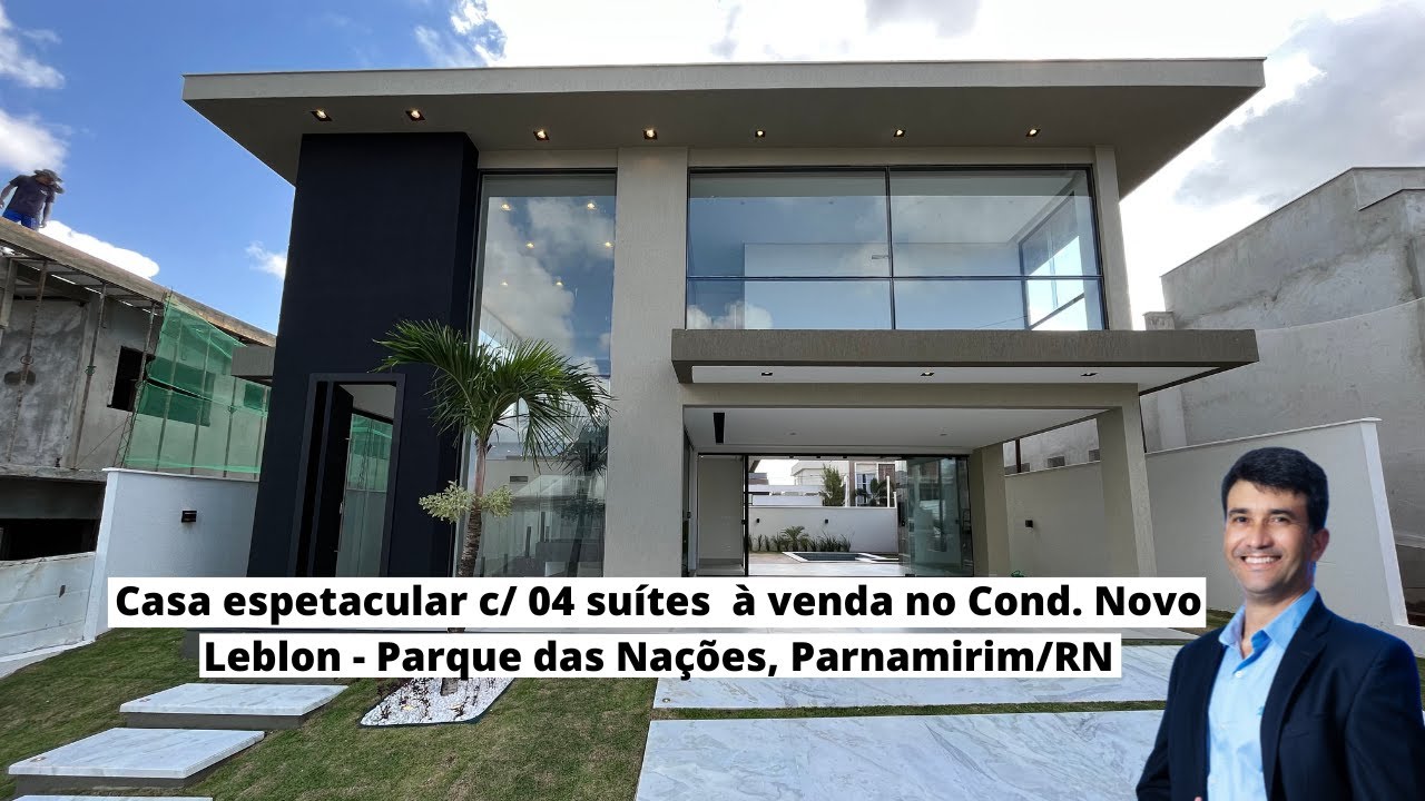 Casa à Venda com 4 quartos, 5 banheiros sendo 4 suítes e 220m², Cond. Novo Leblon, Parnamirim/RN