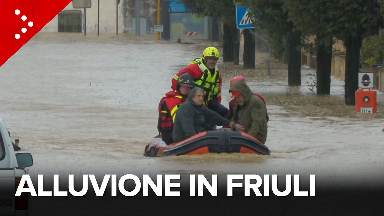 Alluvione in Friuli, esonda il torrente Judrio a Versa (Gorizia): persone soccorse con i gommoni