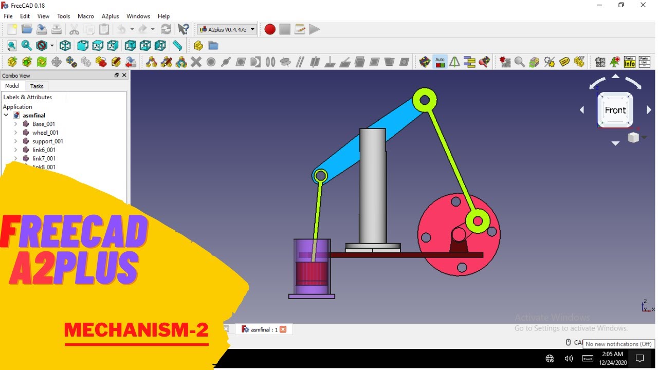 FreeCAD A2plus Assembly AND Mechanism
