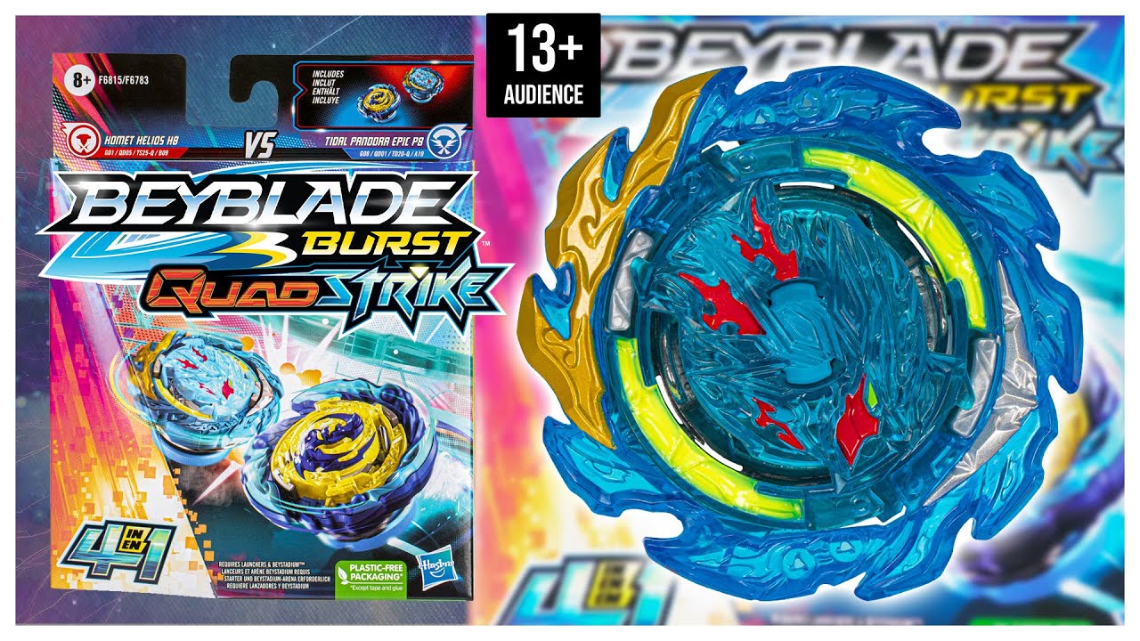 HIKARU IS BACK! NEW Komet Helios H8 & Tidal Pandora P8 Beyblade Burst QuadStrike Review Season 7