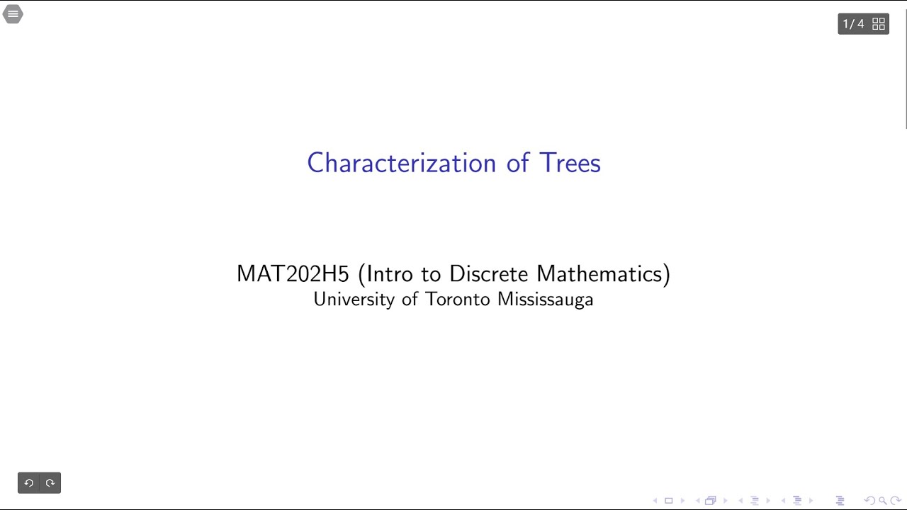 MAT202: Characterization of Trees